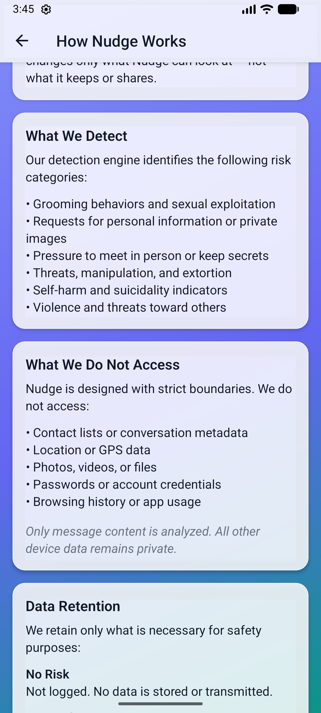 How Nudge Works — what we detect and what we do not access